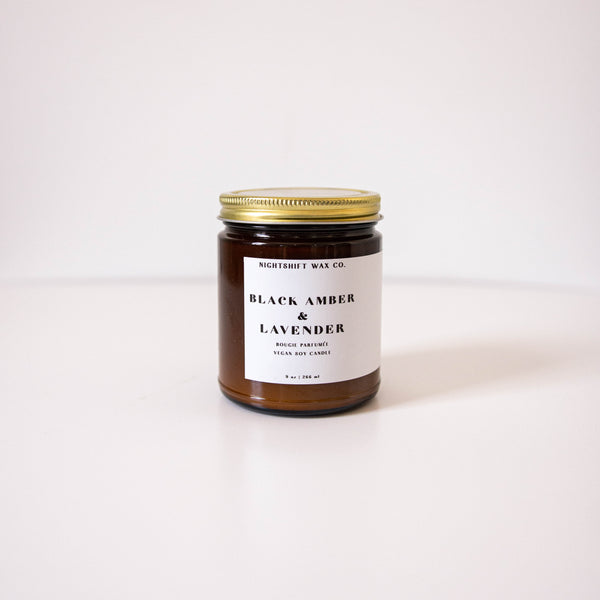 Black Amber & Lavender Soy Candle – Nightshift Wax Co.