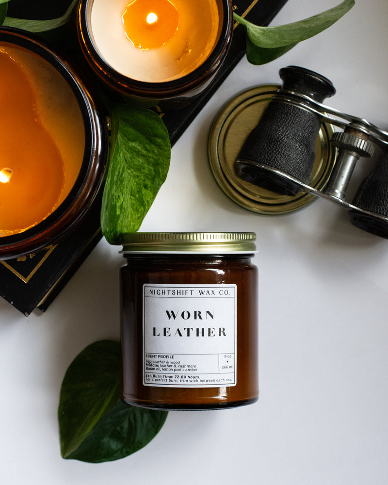 Worn Leather Soy Candle